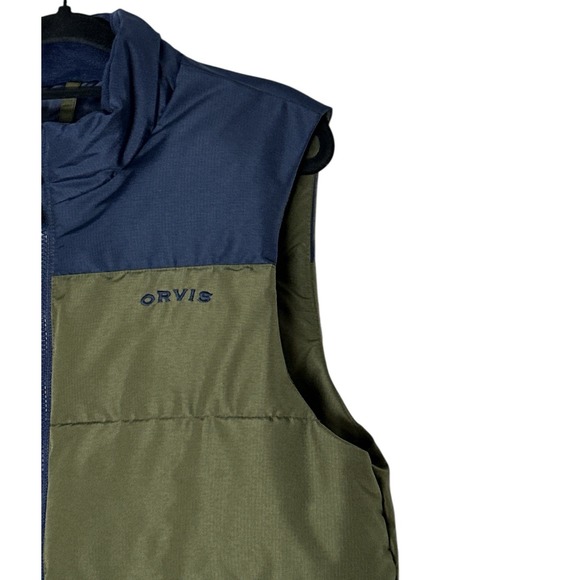 ORVIS Puffer Vest Mens Green Blue Full Zipped Pockets Sleeveless Excellent - Picture 11 of 12